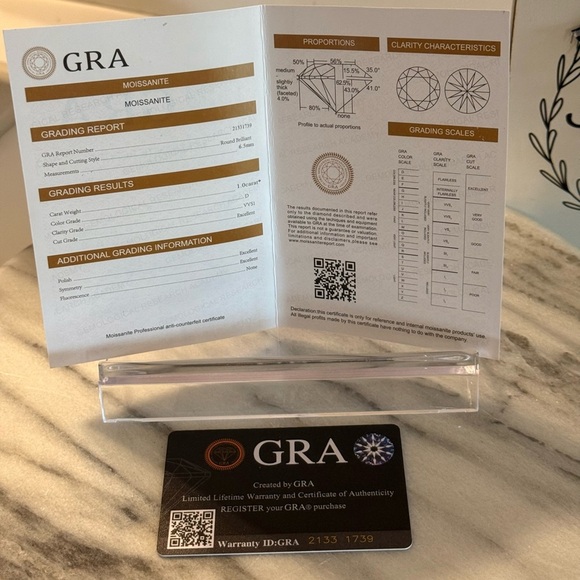 Moissanite Brilliant Round 6.5mm 1.0ct Weight 925 Sterling Silver Necklace GRA - Picture 10 of 16